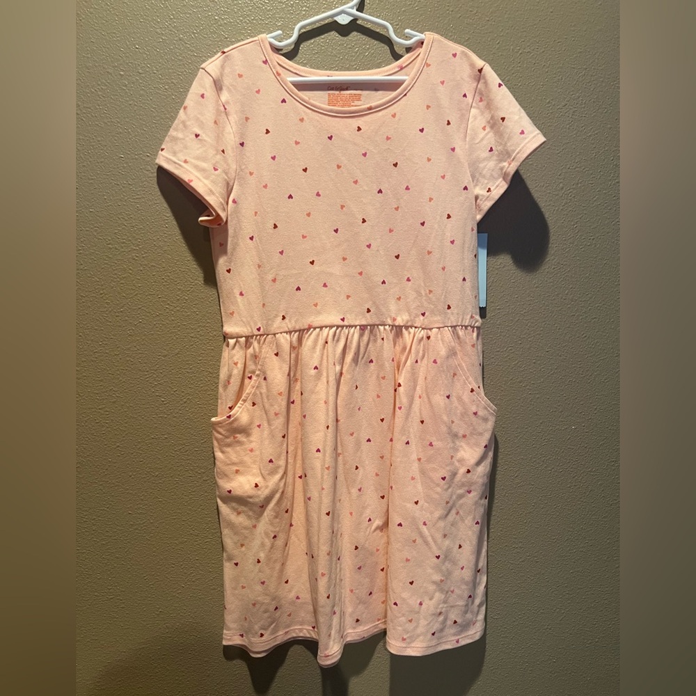 Cat & Jack Peach Heart Print Casual Dress